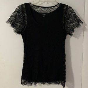 Black all lace top with built in tank top